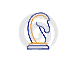 Chess Knight line icon. Marketing strategy. Vector