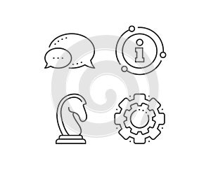 Chess Knight line icon. Marketing strategy. Vector