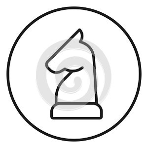 Chess knight monitor stroke icon, logo illustration. Stroke high quality symbol. photo