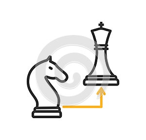 Chess knight move color icon