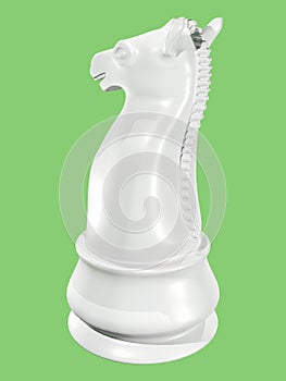 Chess knight white back view left