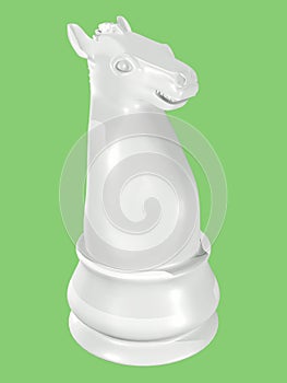 Chess knight white side view right