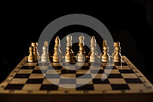 Chess is logic Board game with special pieces on a 64-cell Board for two opponents, combining elements of art in terms of chess