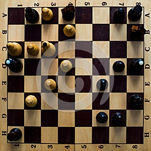 Chess is a logic Board game with special pieces on a 64-cell Board for two opponents, combining elements of art in terms of chess