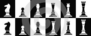 Chess logo. Isolated chess on white background