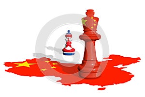 Chess made from China, Russia, Nord Korea and Iran flag