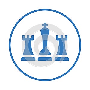Chess, management, official, planning icon. Blue vector design