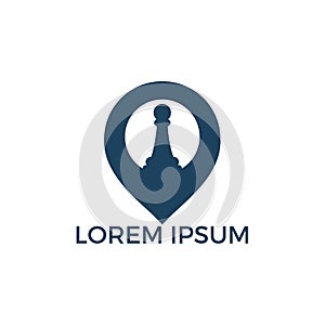 Chess and map pointer logo design.