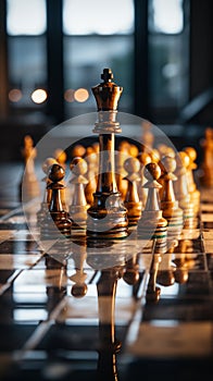 Chess, a metaphor for a businessmans game plan, strategy, and tactical prowess