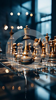 Chess, a metaphor for a businessmans game plan, strategy, and tactical prowess