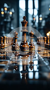 Chess, a metaphor for a businessmans game plan, strategy, and tactical prowess