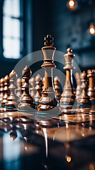 Chess, a metaphor for a businessmans game plan, strategy, and tactical prowess