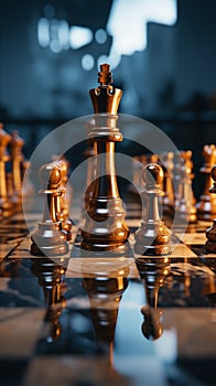 Chess, a metaphor for a businessmans game plan, strategy, and tactical prowess