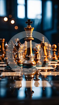 Chess, a metaphor for a businessmans game plan, strategy, and tactical prowess