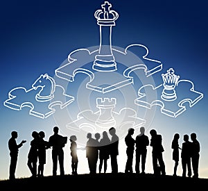 Chess Minded Game Tactics Leadership Strategy Concept photo