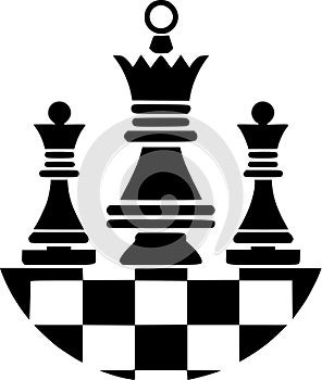 Chess - minimalist and simple silhouette - vector illustration