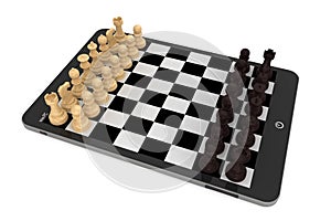Chess over tablet PC chessboard