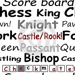 Chess pattern backgrounds seamles surface pattern design,Vector Repeat pattern with , King, Queen, horses, pion, patterns . photo