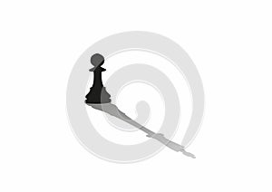 A Chess Pawn Casting a King Piece Shadow