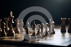 Chess pawn on chess board AI generated