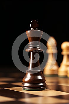 Chess pawn on chess board AI generated