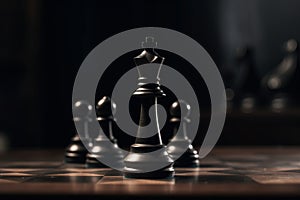 Chess pawn on chess board AI generated