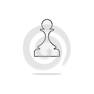 Chess pawn color thin line icon.Vector illustration