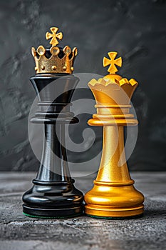 Chess pawn and king banner symbolizing challenge, critical decisions, and strategic moves