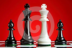 Chess pawn and king banner symbolizing challenge, critical decisions, and strategic moves