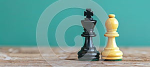 Chess pawn and king banner symbolizing challenge, critical decisions, and strategic moves