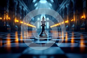 Chess pawn and king banner symbolizing challenge, critical decisions, and strategic moves