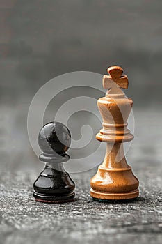 Chess pawn and king banner symbolizing challenges, critical decisions, and strategic moves