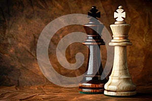 Chess pawn and king wide banner symbolizing challenge, critical decisions, and strategic moves