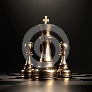 Chess pawn outstanding. leadership concept. competitive advantage. 3d rendering Generative AI.