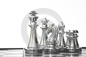 A chess pawn outstanding stand at front. leadership concept