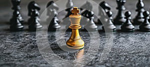 Chess pawns banner for concepts of challenge, critical decisions, and strategic moves