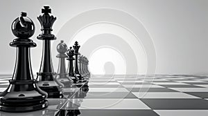 Chess pawns banner symbolizing challenge, critical decisions, and strategic moves