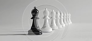 Chess pawns banner symbolizing challenge, critical decisions, and strategic moves