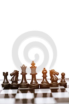 Chess pawns on the chessboard