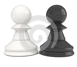 Chess Pawns isolated on white