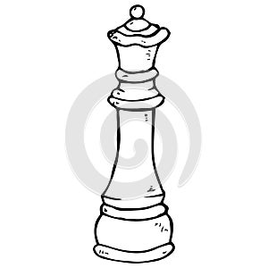 Chess piece icon. Vector illustration queen. Chess piece queen. Hand drawn vector illustration