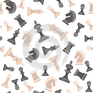Chess Pieces Background Pattern. Vector