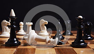 Chess pieces board