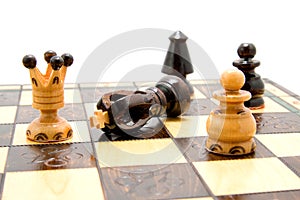 Chess pieces on board