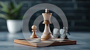 Chess pieces on a board shallow depth focus