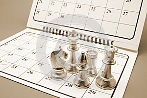 Chess Pieces on Calendar