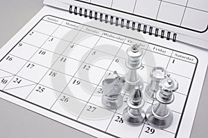 Chess Pieces on Calendar