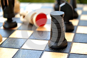 Chess pieces on a chess Board