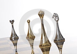 Chess pieces on chessboard