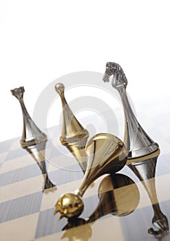 Chess pieces on chessboard